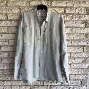 Simms Insect Shield Vented Guide Fishing Camp Long Sleeve‎ Shirt Mens Size Large